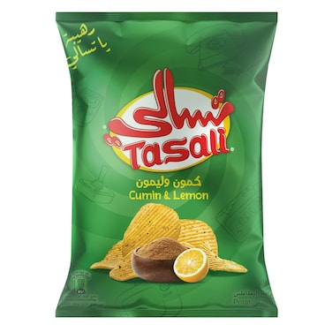 تسالي شيبس بطاطس بطعم الكمون والليمون 90 جرام