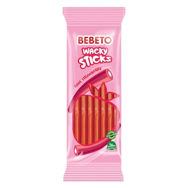 Bebeto Jelly Wacky Sticks Cool Straw Berry 150g