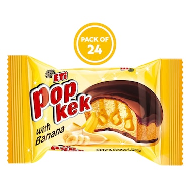 Eti Popkek Cocoa Coated Cake With Banana Sauce 35g x24