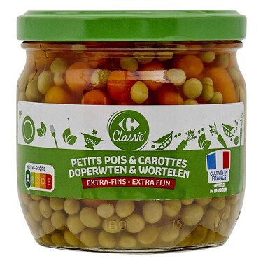 Carrefour Green Peas And Carrots, 37 ml