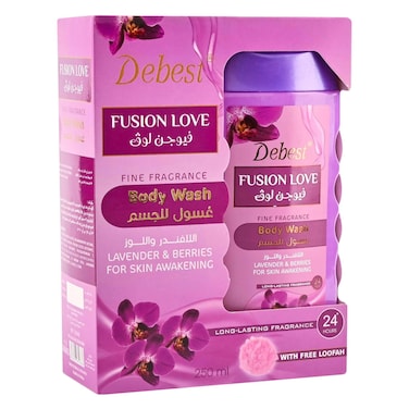 Debest Fusion Love Body Wash With Loofah 250ml