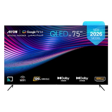 Arrow Google TV 75 Inches QLED, 120hz