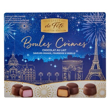 Esprit De F&ecirc;te - Boules Cremes - Assorted Milk Chocolate With Cream Filled Balls - Orange, Raspberry &amp; Vanilla Filled 1kg