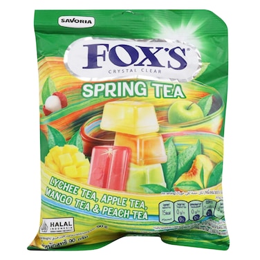 Fox Spring Tea Flavored Candy (Lychee Tea, Apple Tea, Mango Tea, Peach Tea) 90g
