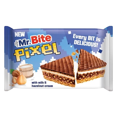 تورين مستر بايت بيكسل ويفر شوكولاتة بالحليب وكريمة البندق 30 جرام