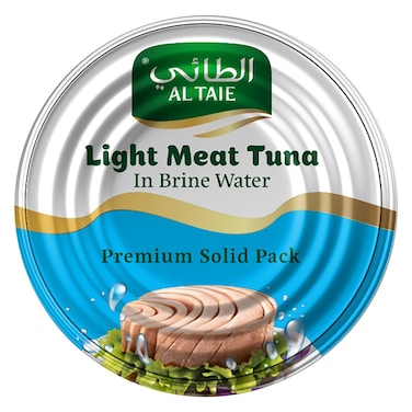 الطائي تونة صلبة لحم خفيف في ماء وملح 185 جرام
