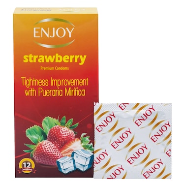 إنجوي واقي ذكري بنكهة الفراولة 12 قطعة
