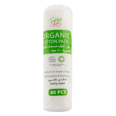 Pure Life Organic Cotton Pads 80 Pieces