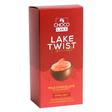 Choco Lake Lake Twist Milk Chocolate Balls With Strawberry Filling, 200 g