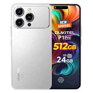 أوكيتيل P1 Pro – هاتف ذكي – سعة 512 جيجابايت –  8 جيجابايت رام – 4G – فضي