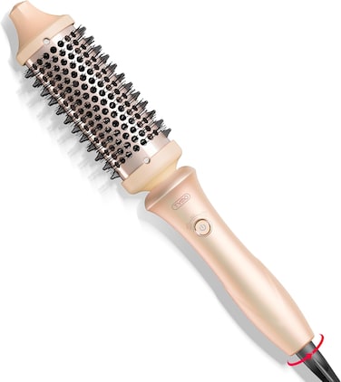 تايمو ستايلكس HC305G - فرشاة حرارية دائرية - مستقيم وكيرلر 2 في 1 - تقنية فليكسيفيت - مجفف بلوت - جهد مزدوج - سريع وسهل - ذهبي