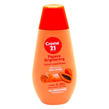 Creme 21 - Body Lotion, Papaya Brightening, 48H Moisture, With Vitamin E, 250ml