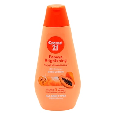 Creme 21 - Body Lotion, Papaya Brightening, 48H Moisture, With Vitamin E, 400ml