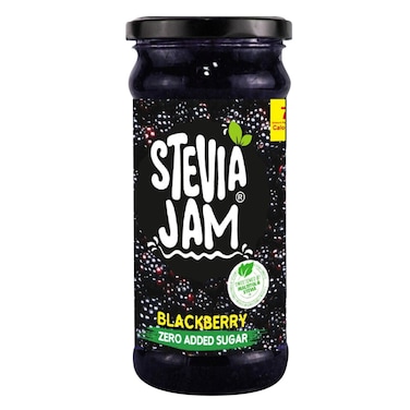 ستيفيا – مربى التوت الأسود مُحلّى بالستيفيا والمالتيتول – بدون سكر مضاف – 350 جرام