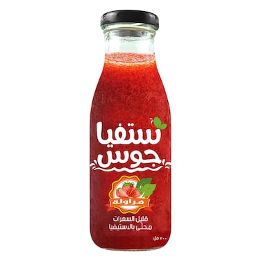 ستيفيا جوس – عصير فراولة قليل السعرات مُحلّى بالستيفيا – 300 مل