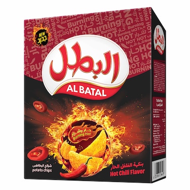 البطل – شيبس بطاطس حار جدًا – 23 جرام × 12 