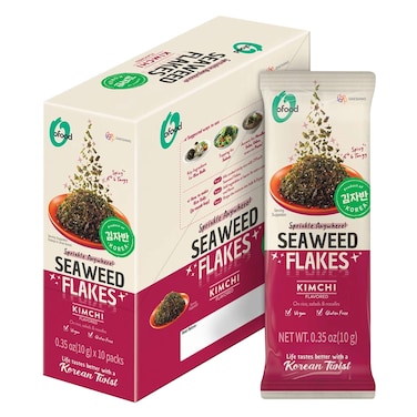 Daesang Kimchi Flavored Seaweed Flakes &ndash; Vegan &amp; Gluten-Free &ndash; 100g &ndash; Sprinkle on Rice, Salads &amp; Noodles
