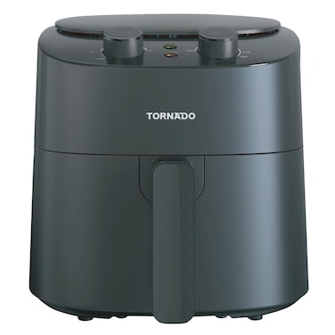 تورنيدو مقلاة هوائية سوداء خالية من الزيوت، 4.2 لتر مع درج ومؤقت غير لاصق، 1300 واط (TAF9001)
