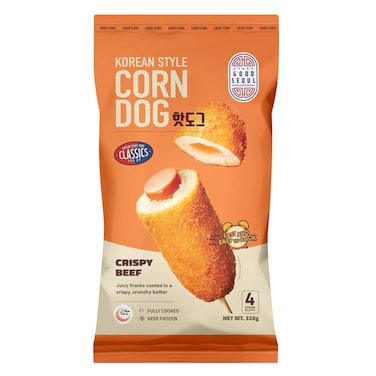 Good Seoul Corn Dog Crispy Beef Hot Dog 320g