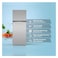 Tornado - Double Door Refrigerator 465 Liters Net Capacity , 16.42 cubic feet, Top Mount , Silver Multi Air Flow Tempered Glass shelves (RF-TCN465PT0GINS)