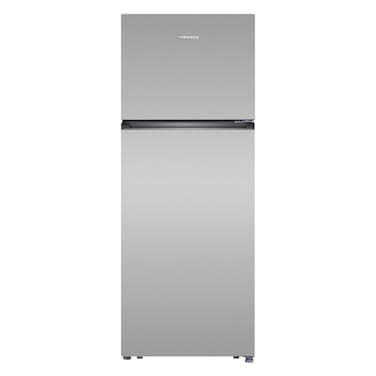 Tornado - Double Door Refrigerator 465 Liters Net Capacity , 16.42 cubic feet, Top Mount , Silver Multi Air Flow Tempered Glass shelves (RF-TCN465PT0GINS)