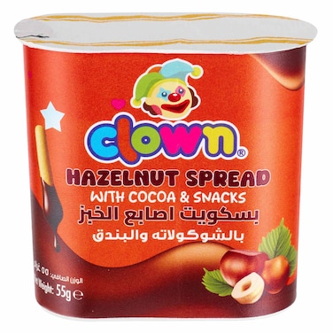 Clown Hazelnut Spread with Cocoa &amp; Breadsticks Snack &ndash; 55 g
