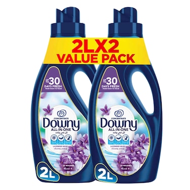 Downy Lavender &amp; Musk 2L Dual Pack, Fabric Softener, All-in-One Concentrate