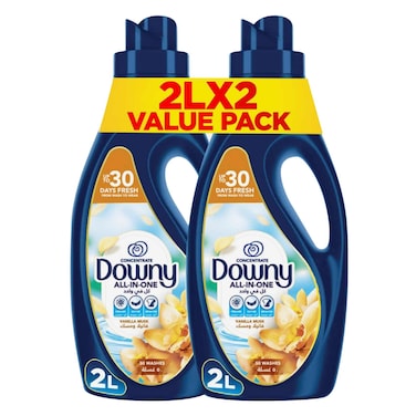 Downy Vanilla &amp; Musk 2L Dual Pack, Fabric Softener, All-in-One Concentrate