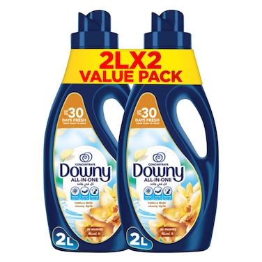 Downy Vanilla &amp; Musk 2L Dual Pack, Fabric Softener, All-in-One Concentrate