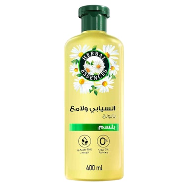 هربل اسنسز بلسم انسيابي ولامع، شعر لامع بعطر البابونج، 90% طبيعي المصدر، 400 مل