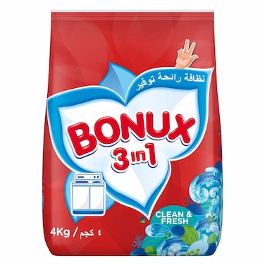 Bonux - 3in1 Detergent Powder High Foam - For Semi-Automatic Washers - Lavender Fields 4KG