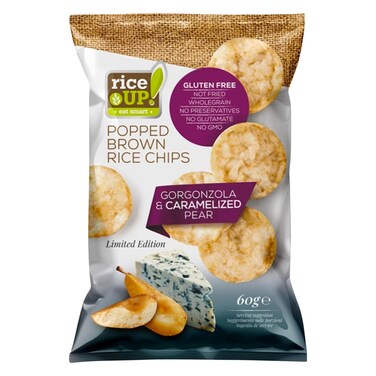 RiceUp Chips Gorgonzola &amp; Caramel Pear &ndash; 60 g