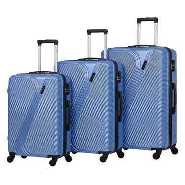 Hayyak - Polypropylene Hard Trolley 3 Pieces (50.8 + 60.96 + 71.1 cm) Light Blue