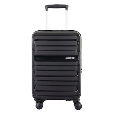 American Tourister Rinia Hard-Sided Polypropylene Trolley Suitcase 55 cm &ndash; Black &ndash; 8 Wheels