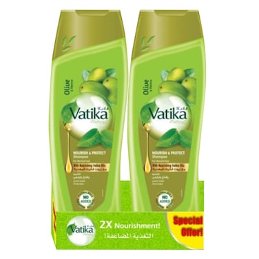 فاتيكا – شامبو تغذية وحماية بزيت الزيتون والحناء – خالٍ من الفثالات 350 مل  × 2