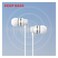 Honeywell Moxie V50 - Wired Earphones with Built-in Mic, 10mm*2 Drivers, Passive Noise Cancellation, Deep Bass, 3.5mm AUX, 1.2M, White