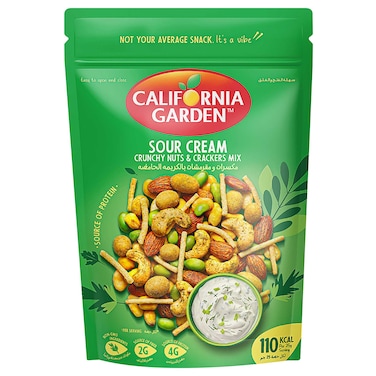 California Garden Sour Cream Crunchy Nuts &amp; Crackers Mix &ndash; 150 g &ndash; Source of Protein