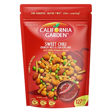 كاليفورنيا جاردن – مزيج مكسرات ومقرمشات بنكهة الفلفل الحلو – 150 جرام – مصدر للبروتين