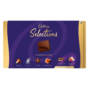 Cadbury Selections XL Assorted Premium Chocolate Miniatures &ndash; Exclusive Flavours (Classic, Almond, Sea Salt, Butterscotch, Coffee Crisp, Strawberry White) &ndash; 600 g