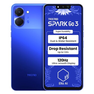 Tecno - Spark Go3, 128GB Storage, 4GB RAM, 4G, Blue