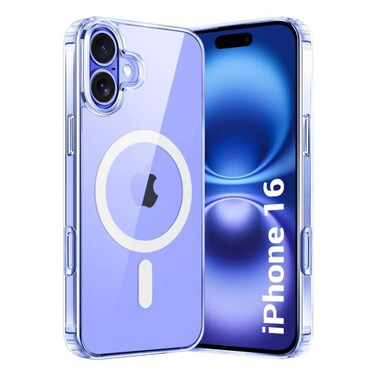 حافظة MagSafe الشفافة الشفافة لهاتف Apple iPhone 16 - غطاء حماية نحيف مقاوم للصدمات
