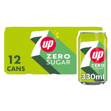 7UP ZERO SUGAR CAN 330ML X 12