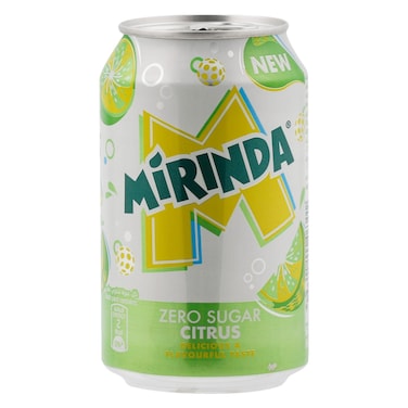 Mirinda Citrus Zero Sugar Soft Drink Can 330ml
