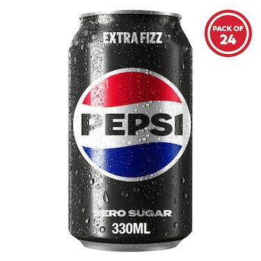 PEPSI BLACK - Zero Sugar Extra Fizz 330ML x24