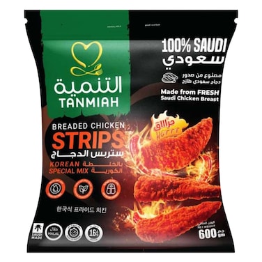 Tanmiah - Breaded Chicken Strips, Hot Korean Special Mix 600g