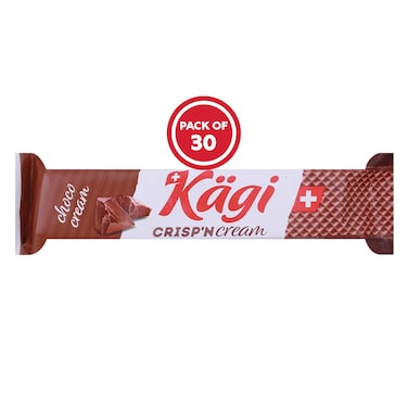 Kagi Crisp'N Cream Belgian Chocolate Filled Wafer, 16g x30