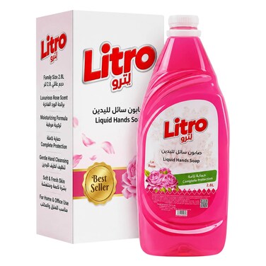 ليترو - صابون يدين سائل برائحة الورد، 2.8 لتر