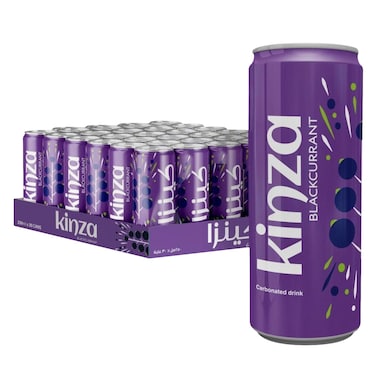 Kinza Blackcurrant Flavored Carbonated Soft Drink, 250ml x30