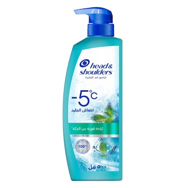 Head &amp; Shoulders Ice Fresh Anti-Dandruff Shampoo, Instant Freezing Cool for Itch and Dandruff Relief, 500ml