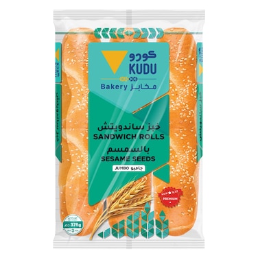 Kudu Sandwich Roll Sesame Jumbo 375g